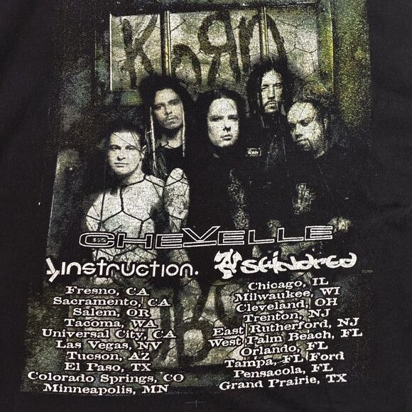 Men’s XL Korn Greatest Hits Tour Shirt Chevelle Instruction Seether Vintage 04’ - Picture 7 of 7